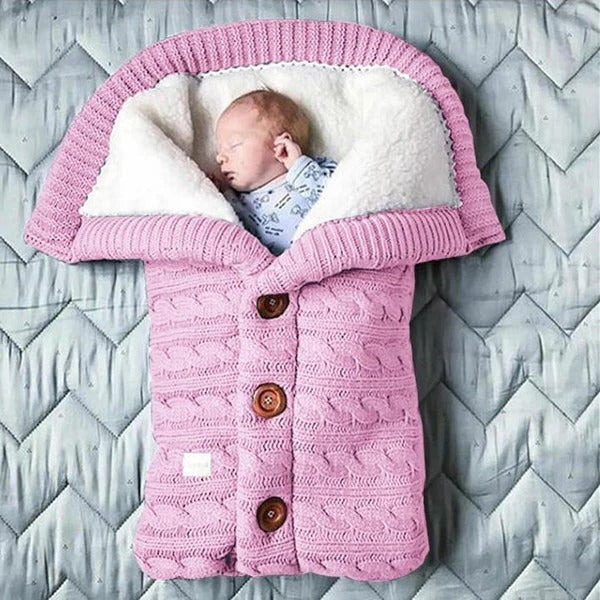 Swedish Fleece Knitted Linen Baby Blanket and Swaddle Wrap | Snug Warmth for Newborns | Baby Blankets