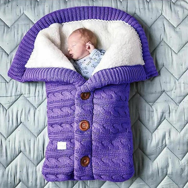 Swedish Fleece Knitted Linen Baby Blanket and Swaddle Wrap | Snug Warmth for Newborns | Baby Blankets