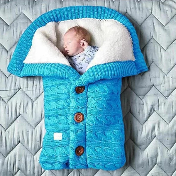 Swedish Fleece Knitted Linen Baby Blanket and Swaddle Wrap | Snug Warmth for Newborns | Baby Blankets