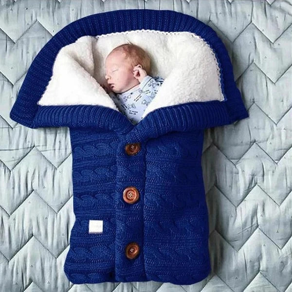 Swedish Fleece Knitted Linen Baby Blanket and Swaddle Wrap | Snug Warmth for Newborns | Baby Blankets