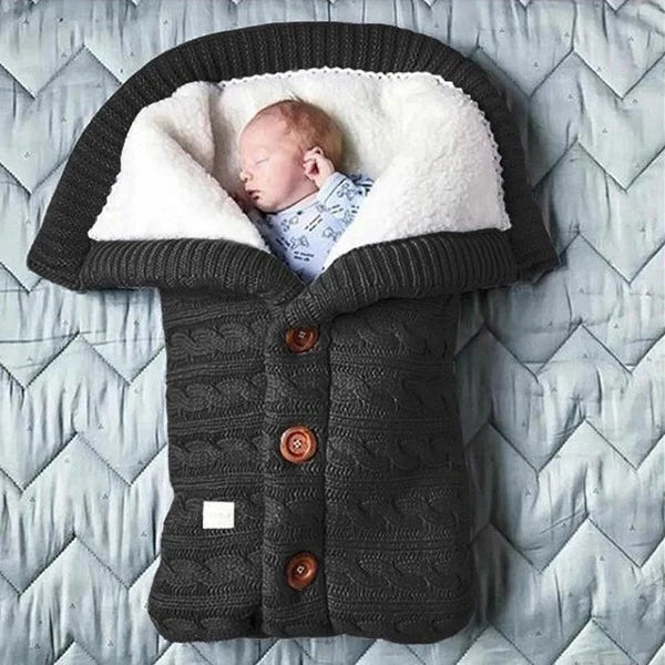 Swedish Fleece Knitted Linen Baby Blanket and Swaddle Wrap | Snug Warmth for Newborns | Baby Blankets