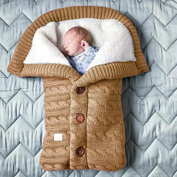 Swedish Fleece Knitted Linen Baby Blanket and Swaddle Wrap | Snug Warmth for Newborns | Baby Blankets