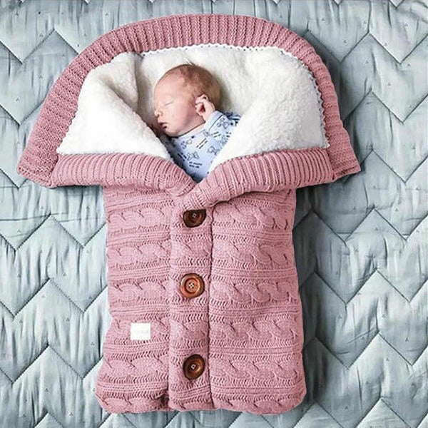 Swedish Fleece Knitted Linen Baby Blanket and Swaddle Wrap | Snug Warmth for Newborns | Baby Blankets