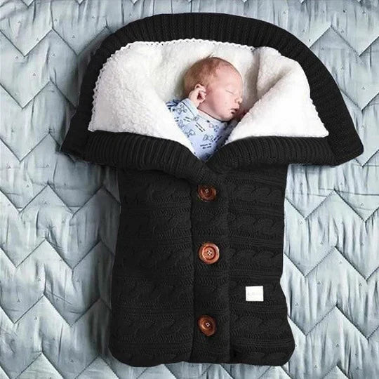 Swedish Fleece Lined Knitted Linen Baby Blanket, Lightweight and Portable | Soft Warmth for Little Ones | Baby Blankets