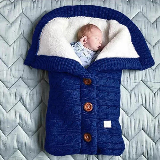 Swedish Fleece Lined Knitted Linen Baby Blanket, Lightweight and Portable | Soft Warmth for Little Ones | Baby Blankets