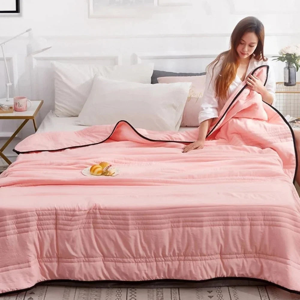 Cool-Touch Breathable Blanket in Dense Weave, Machine Washable | Cool-Touch Weave for Warm Sleepers | Cooling Blankets