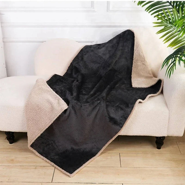 Sherpa Fleece Dog Blanket with Waterproof Backing and Raised Rim | Protect Furniture, Pamper Pets | Pet Blankets