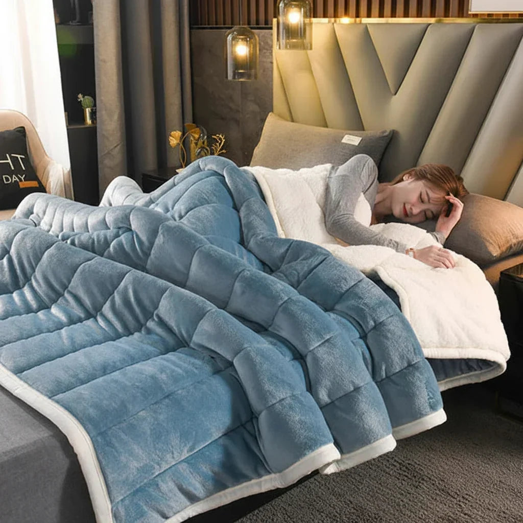 Heavy Winter-Weight Flannel Blanket, Double-Brushed and Machine Washable | Winter-Weight Flannel for Cold Nights | Throw Blankets