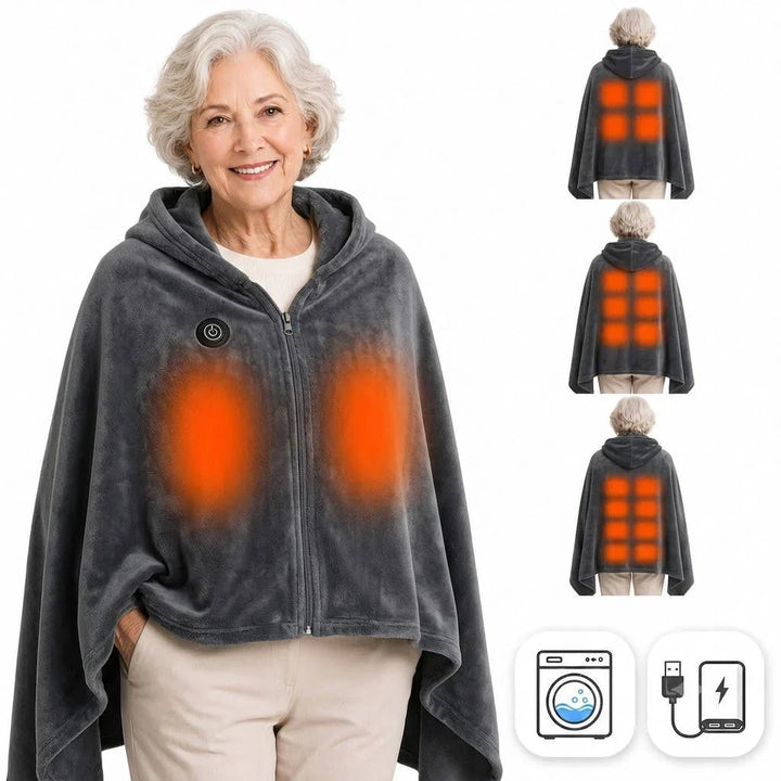 Cordless Heated Blanket with 9 Heating Zones, USB Rechargeable | Cordless Warmth Anywhere | Heated Blankets