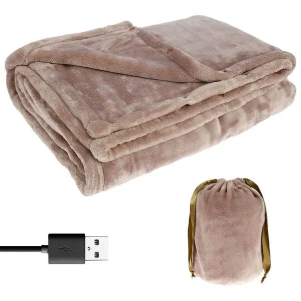 Flannel Heated Blanket with Even Heat and Standard Power Port | Even Warmth from Edge to Edge | Heated Blankets