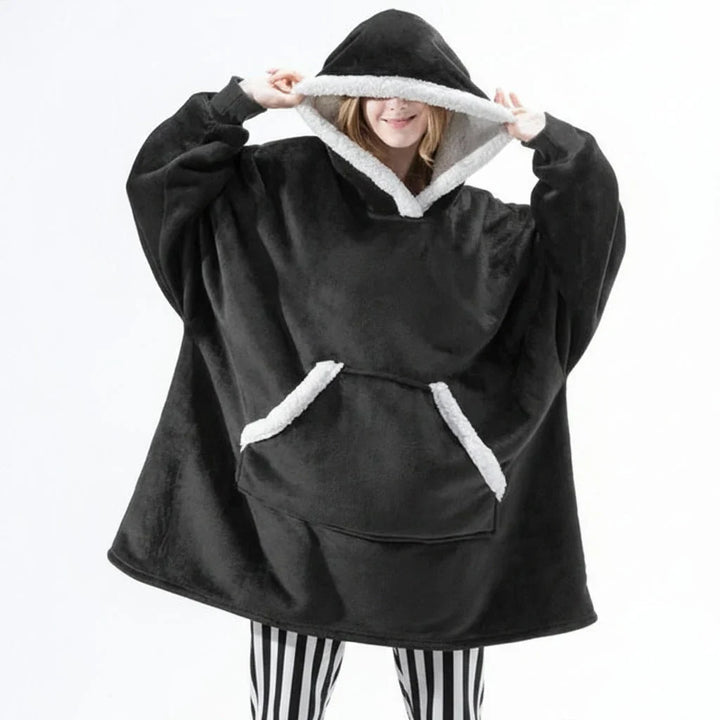 Hooded Wearable Blanket in Thick Brushed Fleece with Deep Hood | Warm Wearable Comfort Indoors | Wearable Blankets