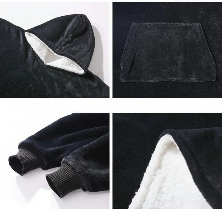 Hooded Wearable Blanket in Thick Brushed Fleece with Deep Hood | Warm Wearable Comfort Indoors | Wearable Blankets