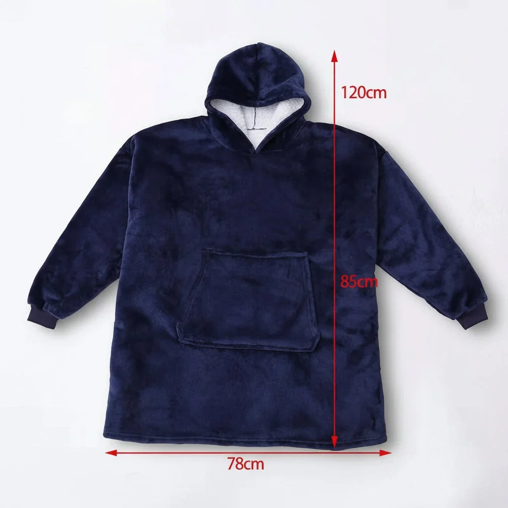 Hooded Wearable Blanket in Thick Brushed Fleece with Deep Hood | Warm Wearable Comfort Indoors | Wearable Blankets