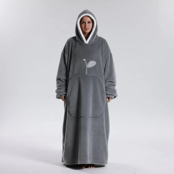 Oversized Hoodie Blanket in Double-Brushed Fleece with Hood and Pouch Pocket | Oversized Hoodie Blanket Warmth | Wearable Blankets