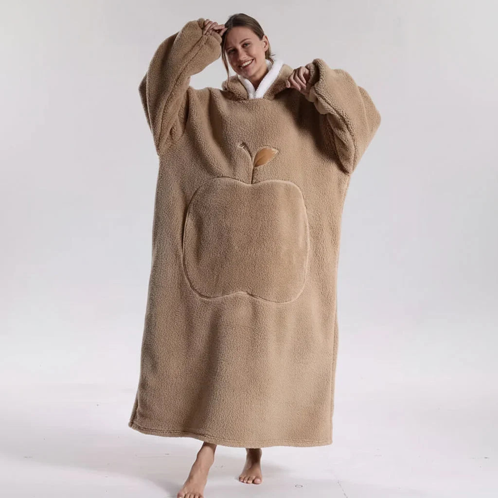 Oversized Hoodie Blanket in Double-Brushed Fleece with Hood and Pouch Pocket | Oversized Hoodie Blanket Warmth | Wearable Blankets