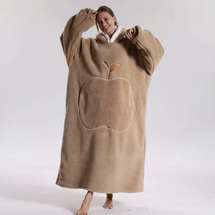 Oversized Hoodie Blanket in Double-Brushed Fleece with Hood and Pouch Pocket | Oversized Hoodie Blanket Warmth | Wearable Blankets