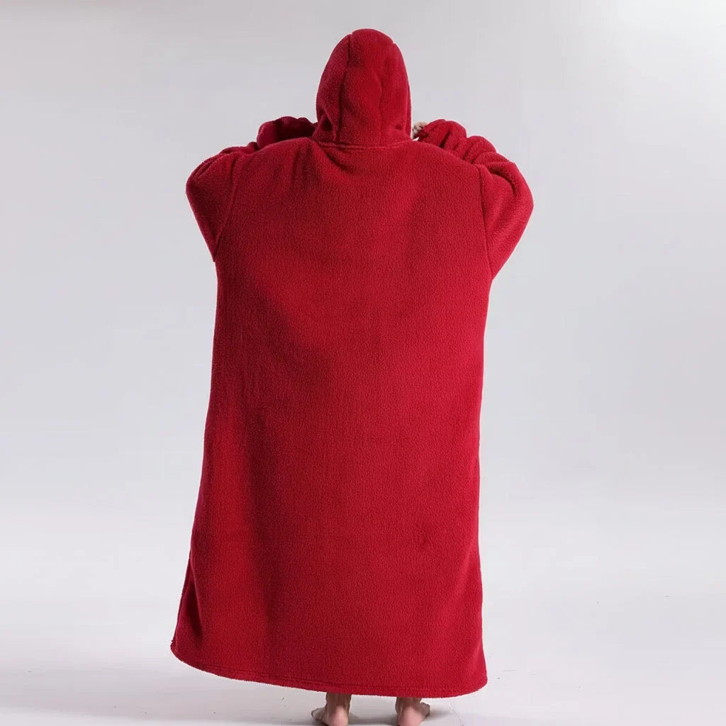 Oversized Hoodie Blanket in Double-Brushed Fleece with Hood and Pouch Pocket | Oversized Hoodie Blanket Warmth | Wearable Blankets