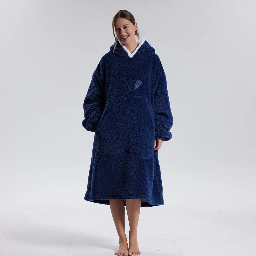 Oversized Hoodie Blanket in Double-Brushed Fleece with Hood and Pouch Pocket | Oversized Hoodie Blanket Warmth | Wearable Blankets