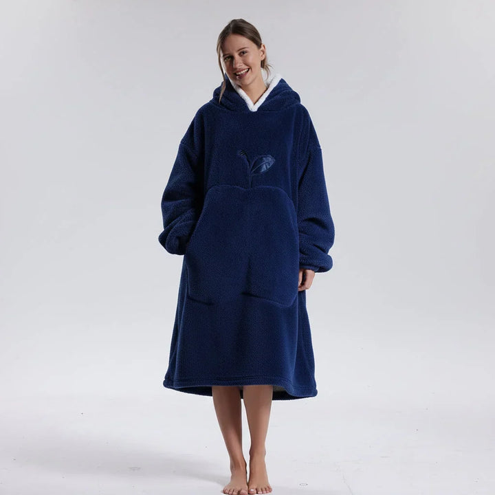 Oversized Hoodie Blanket in Double-Brushed Fleece with Hood and Pouch Pocket | Oversized Hoodie Blanket Warmth | Wearable Blankets