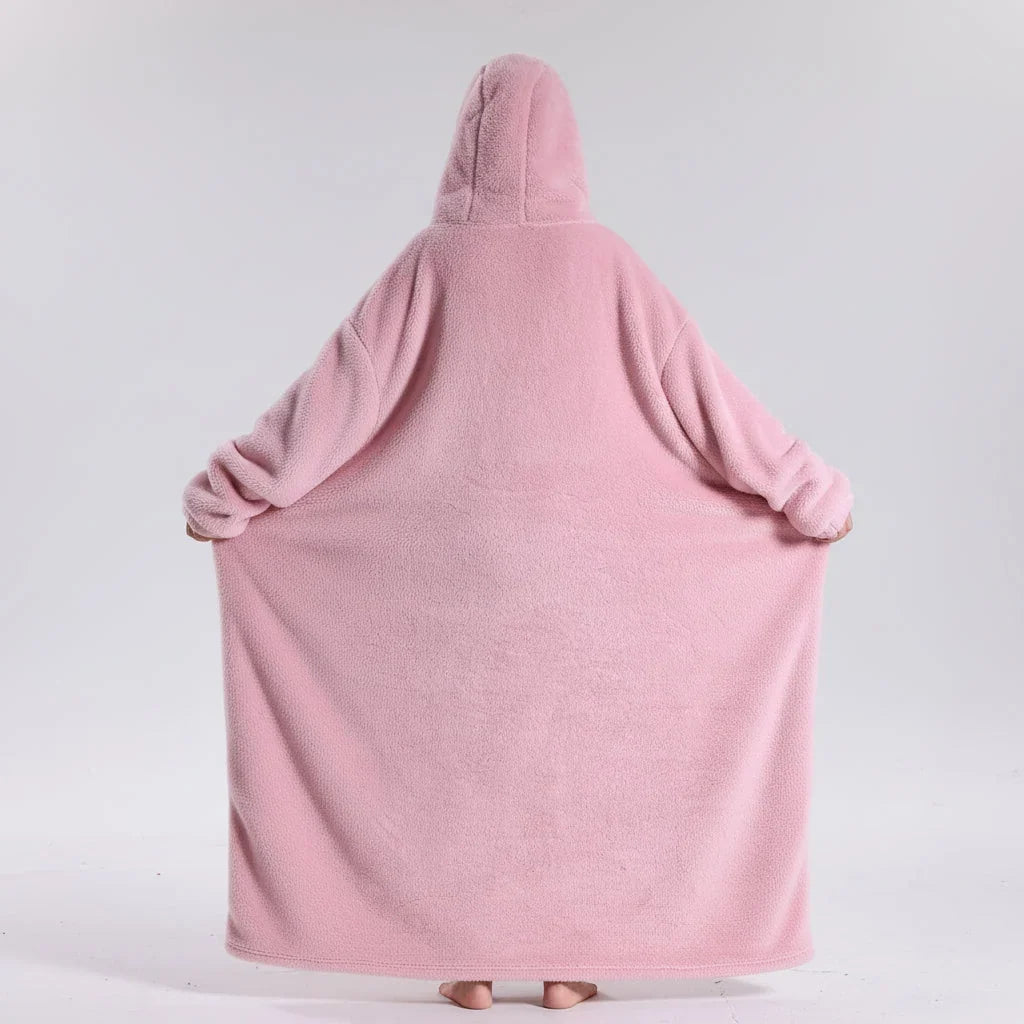 Oversized Hoodie Blanket in Double-Brushed Fleece with Hood and Pouch Pocket | Oversized Hoodie Blanket Warmth | Wearable Blankets