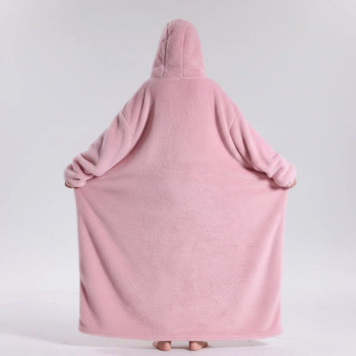 Oversized Hoodie Blanket in Double-Brushed Fleece with Hood and Pouch Pocket | Oversized Hoodie Blanket Warmth | Wearable Blankets