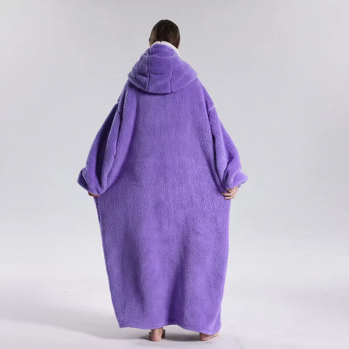 Oversized Hoodie Blanket in Double-Brushed Fleece with Hood and Pouch Pocket | Oversized Hoodie Blanket Warmth | Wearable Blankets