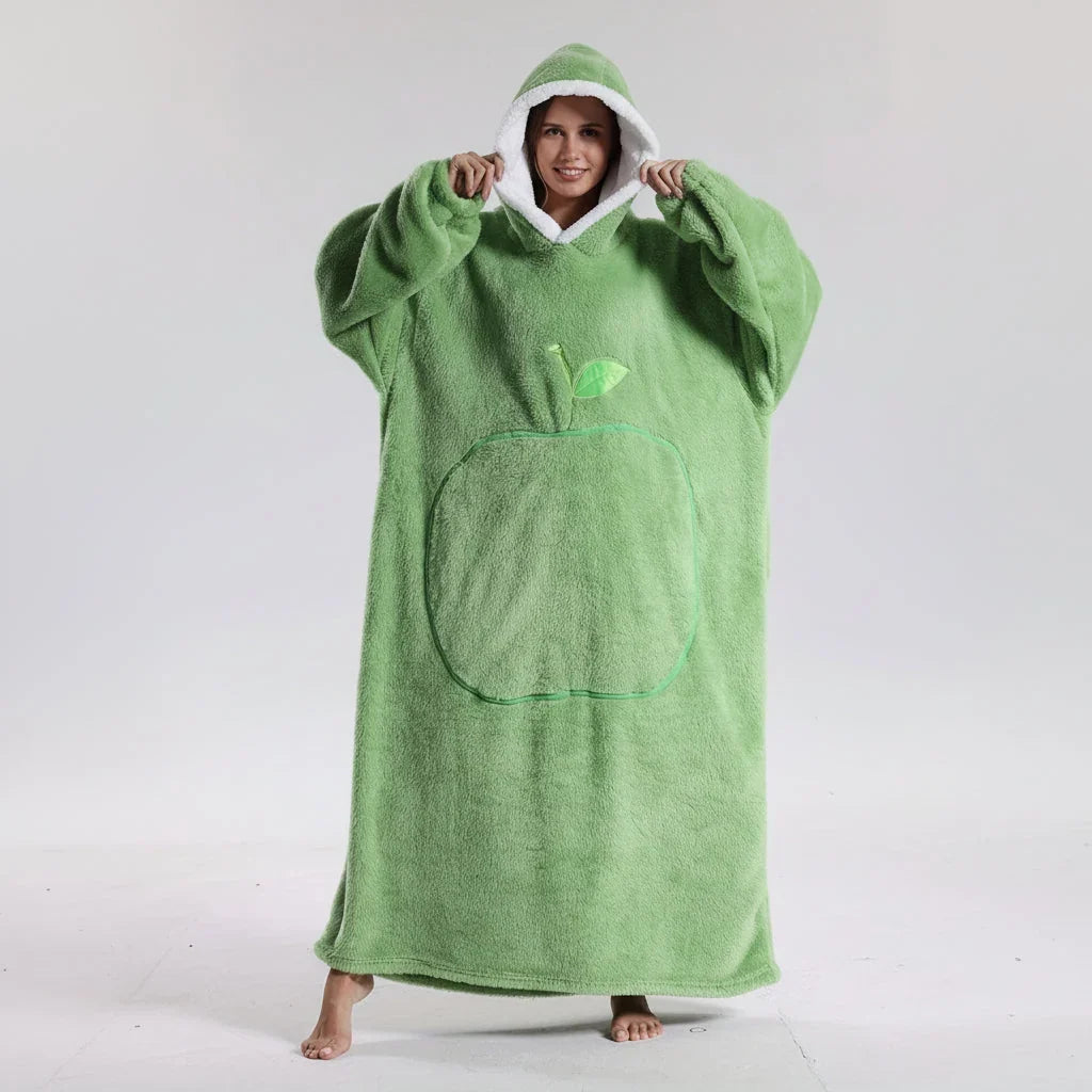 Oversized Hoodie Blanket in Double-Brushed Fleece with Hood and Pouch Pocket | Oversized Hoodie Blanket Warmth | Wearable Blankets