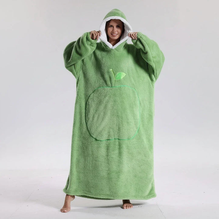 Oversized Hoodie Blanket in Double-Brushed Fleece with Hood and Pouch Pocket | Oversized Hoodie Blanket Warmth | Wearable Blankets