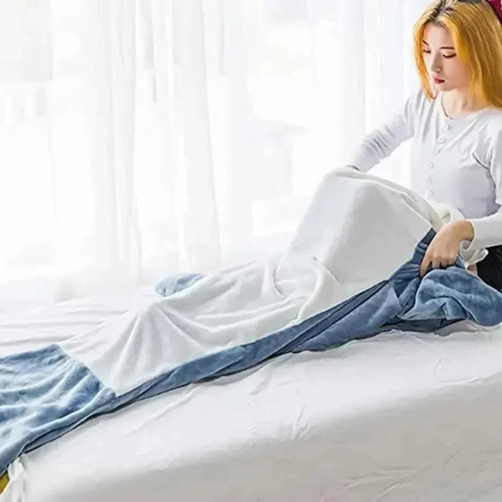 Shark Hood Hoodie Blanket in Soft Flannel, Machine Washable | Playful Shark Hood Warmth | Hoodie Blankets