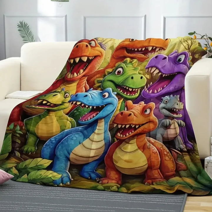 Kids Dinosaur Print Fleece Throw Blanket, Double-Brushed and Machine Washable | Dino Fleece Warmth for Kids | Kids Blankets