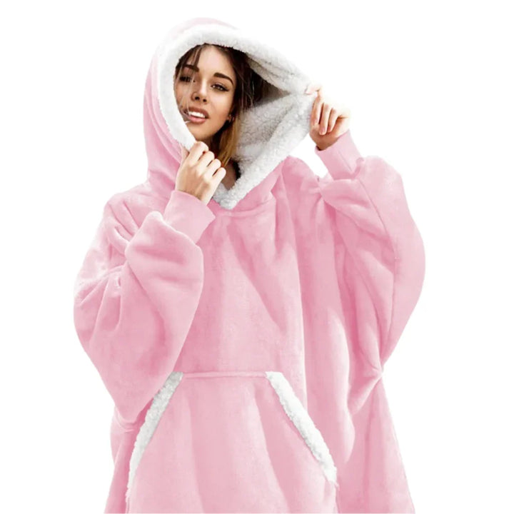 Oversized Hoodie Blanket with Built-In Sleeves in Microfiber and Flannel | Hands-Free Warmth Indoors | Hoodie Blankets