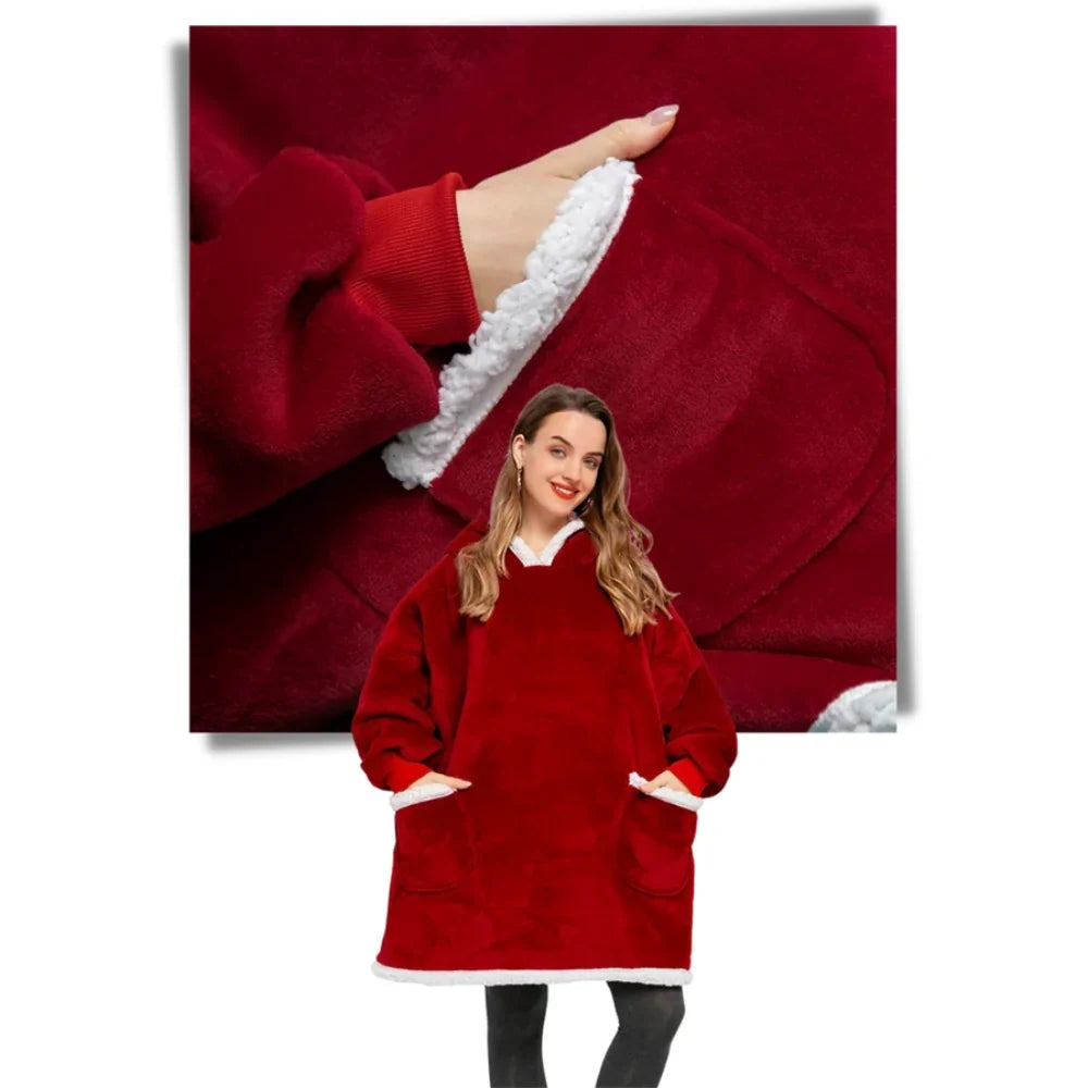 Oversized Hoodie Blanket with Built-In Sleeves in Microfiber and Flannel | Hands-Free Warmth Indoors | Hoodie Blankets