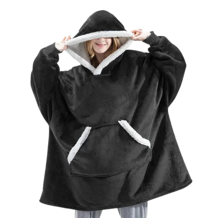 Oversized Hoodie Blanket with Built-In Sleeves in Microfiber and Flannel | Hands-Free Warmth Indoors | Hoodie Blankets