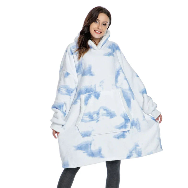 Oversized Hoodie Blanket with Built-In Sleeves in Microfiber and Flannel | Hands-Free Warmth Indoors | Hoodie Blankets