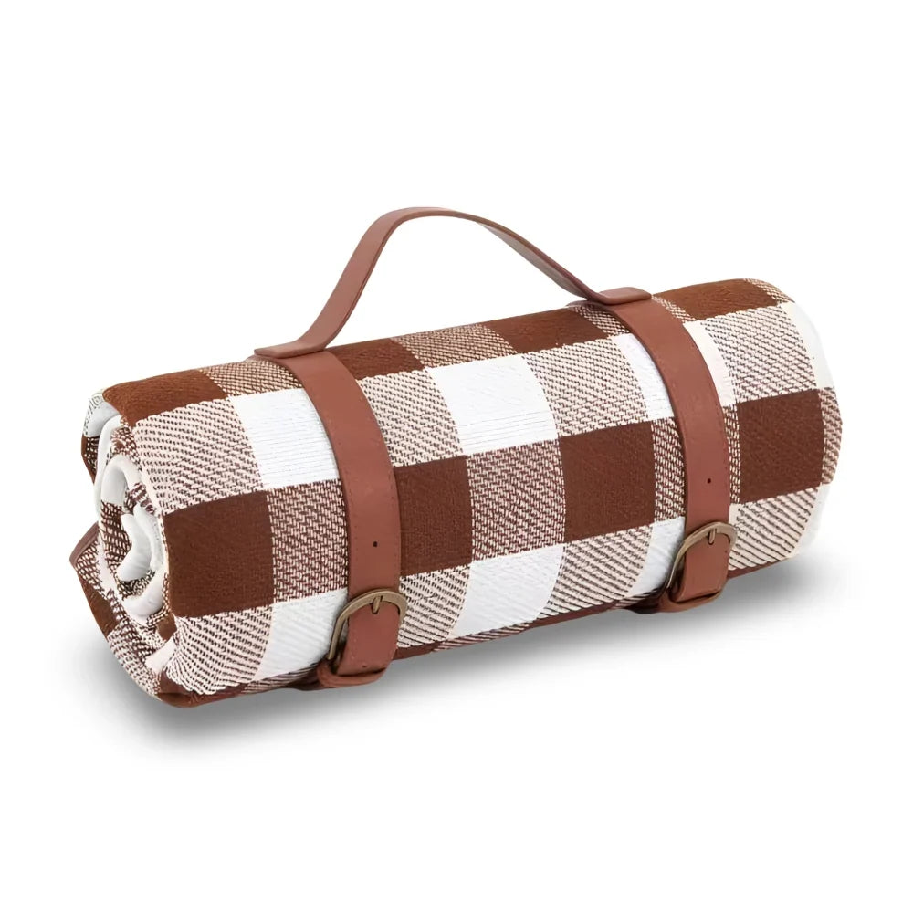 Waterproof Foldable Picnic Blanket with Quilted Layers and Carry Handle | Dry Comfortable Picnic Seating | Picnic Blankets