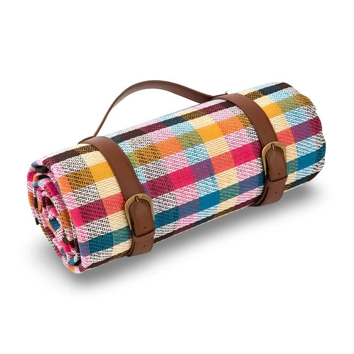 Waterproof Foldable Picnic Blanket with Quilted Layers and Carry Handle | Dry Comfortable Picnic Seating | Picnic Blankets