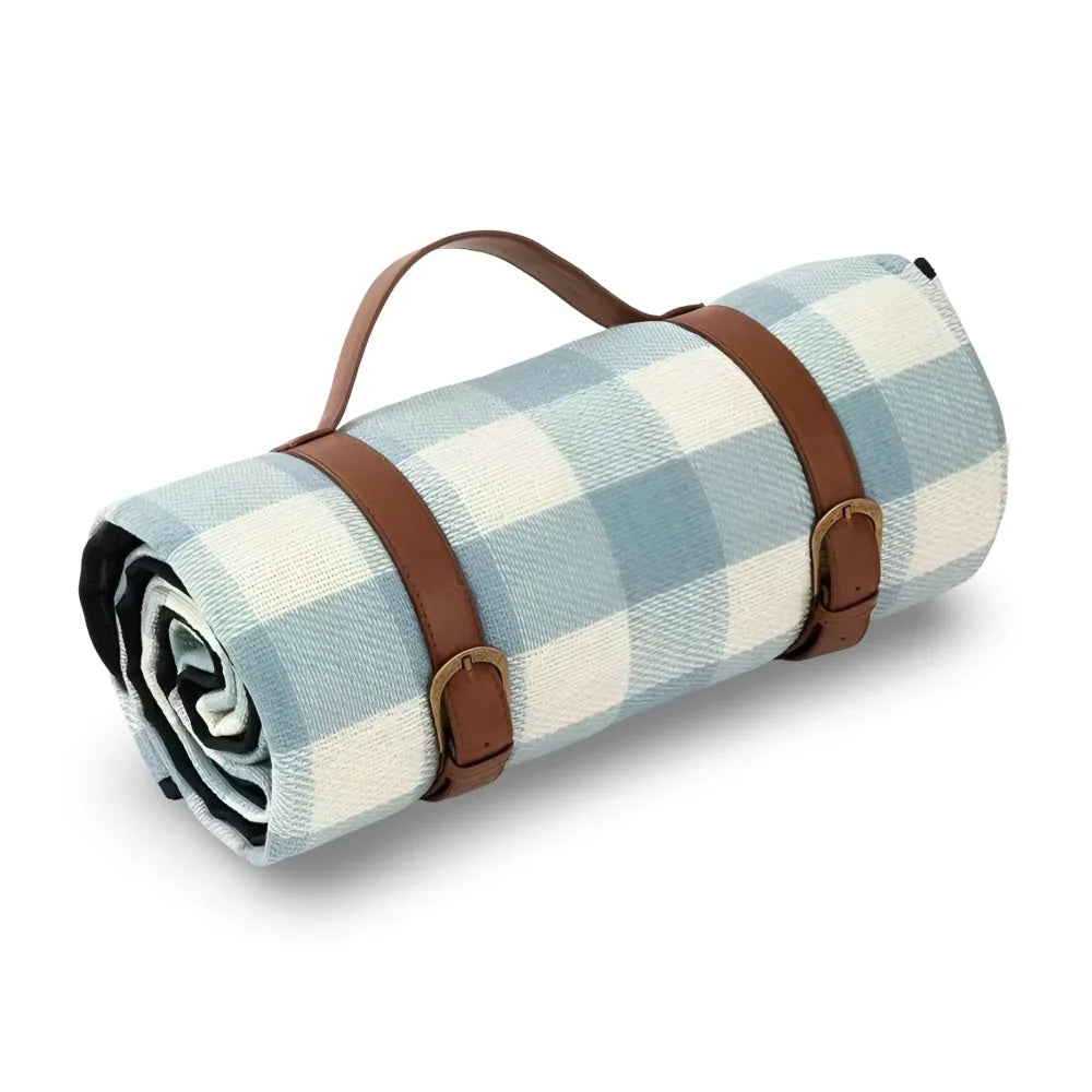 Waterproof Foldable Picnic Blanket with Quilted Layers and Carry Handle | Dry Comfortable Picnic Seating | Picnic Blankets