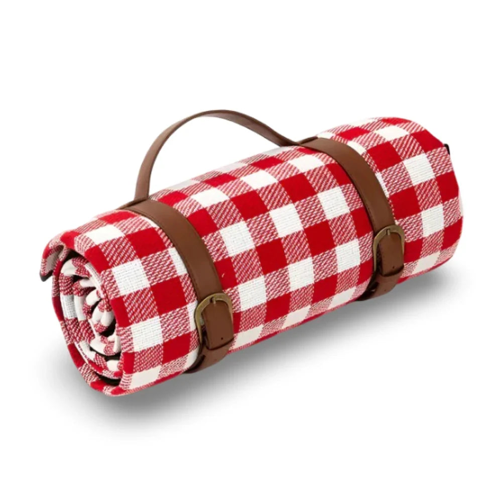 Waterproof Foldable Picnic Blanket with Quilted Layers and Carry Handle | Dry Comfortable Picnic Seating | Picnic Blankets