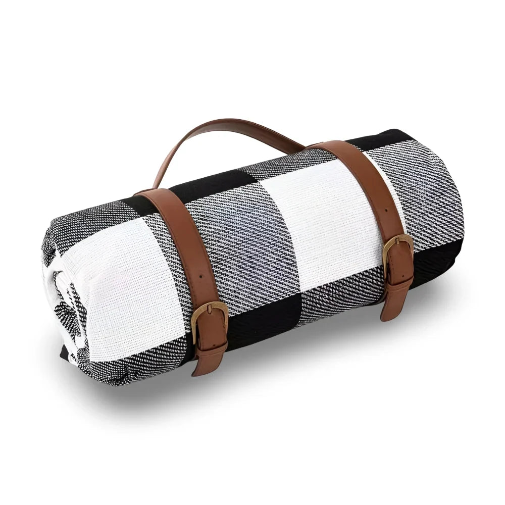 Waterproof Foldable Picnic Blanket with Quilted Layers and Carry Handle | Dry Comfortable Picnic Seating | Picnic Blankets