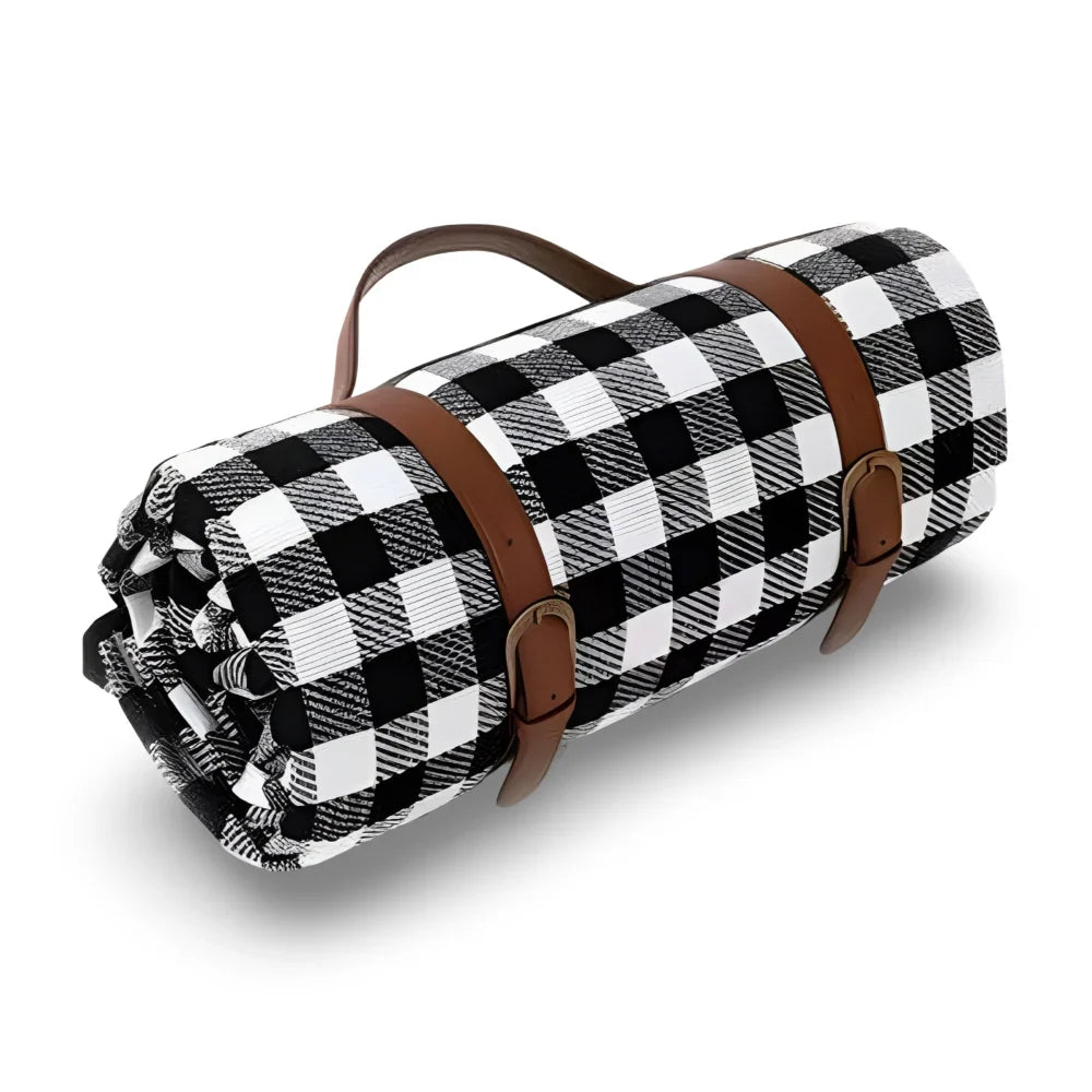 Waterproof Foldable Picnic Blanket with Quilted Layers and Carry Handle | Dry Comfortable Picnic Seating | Picnic Blankets