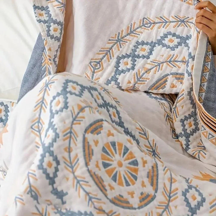 Boho Mandala Throw Blanket with Soft Weave and Neat Finished Edges | Mandala Centrepiece for Your Bed | Throw Blankets