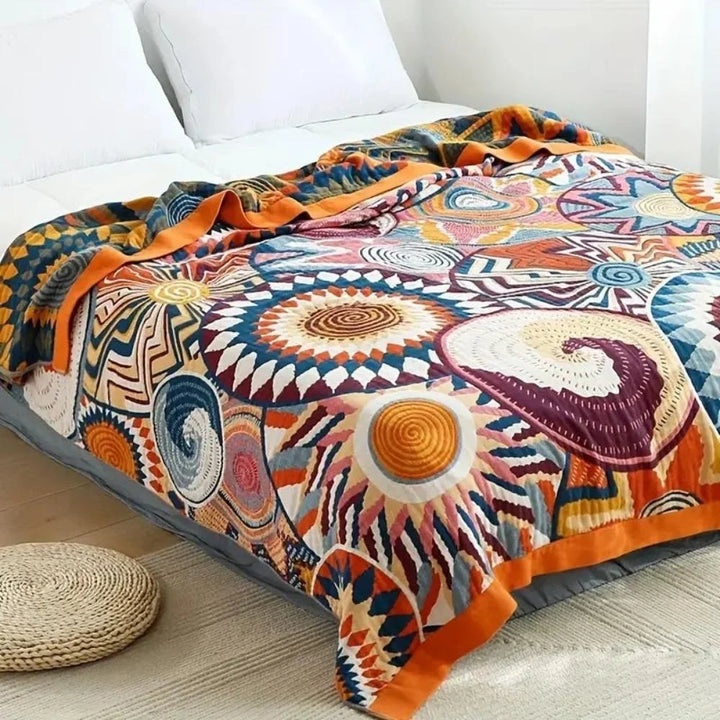 Lightweight Brushed Cotton Throw Blanket, 100% Cotton and Machine Washable | Light Cotton Warmth for Any Season | Throw Blankets