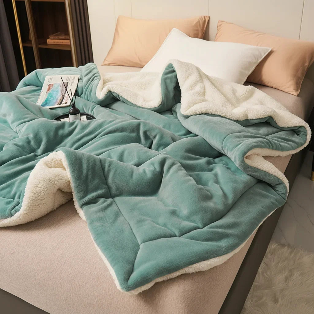Double-Brushed Flannel Throw Blanket, Lightweight and Machine Washable | Instant Flannel Warmth, No Bulk | Throw Blankets