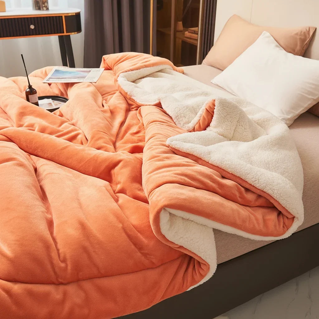 Double-Brushed Flannel Throw Blanket, Lightweight and Machine Washable | Instant Flannel Warmth, No Bulk | Throw Blankets