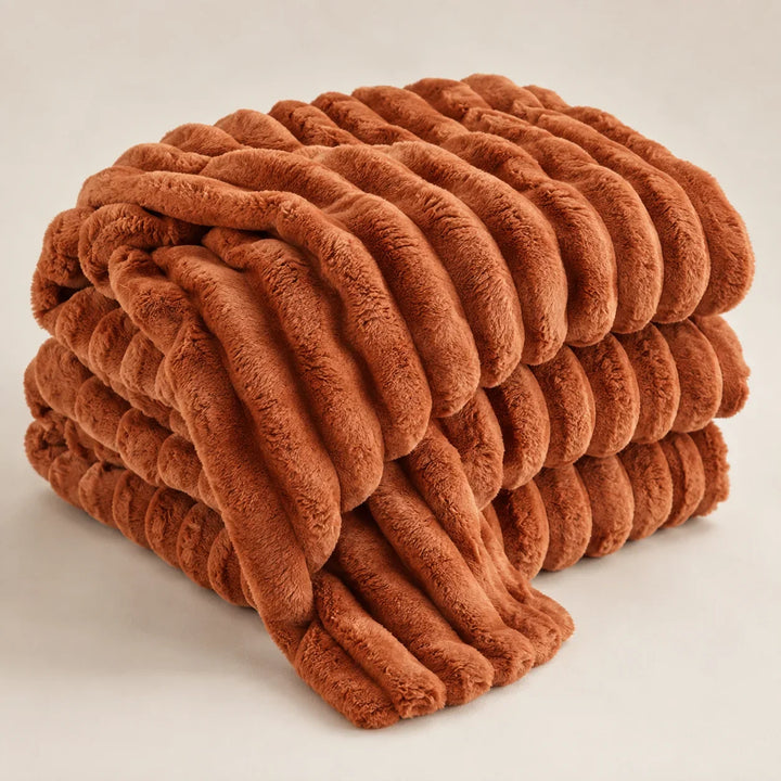 High-Loft Plush Throw Blanket with Dense Draught-Blocking Backing | Plush Loft That Blocks Draughts | Throw Blankets