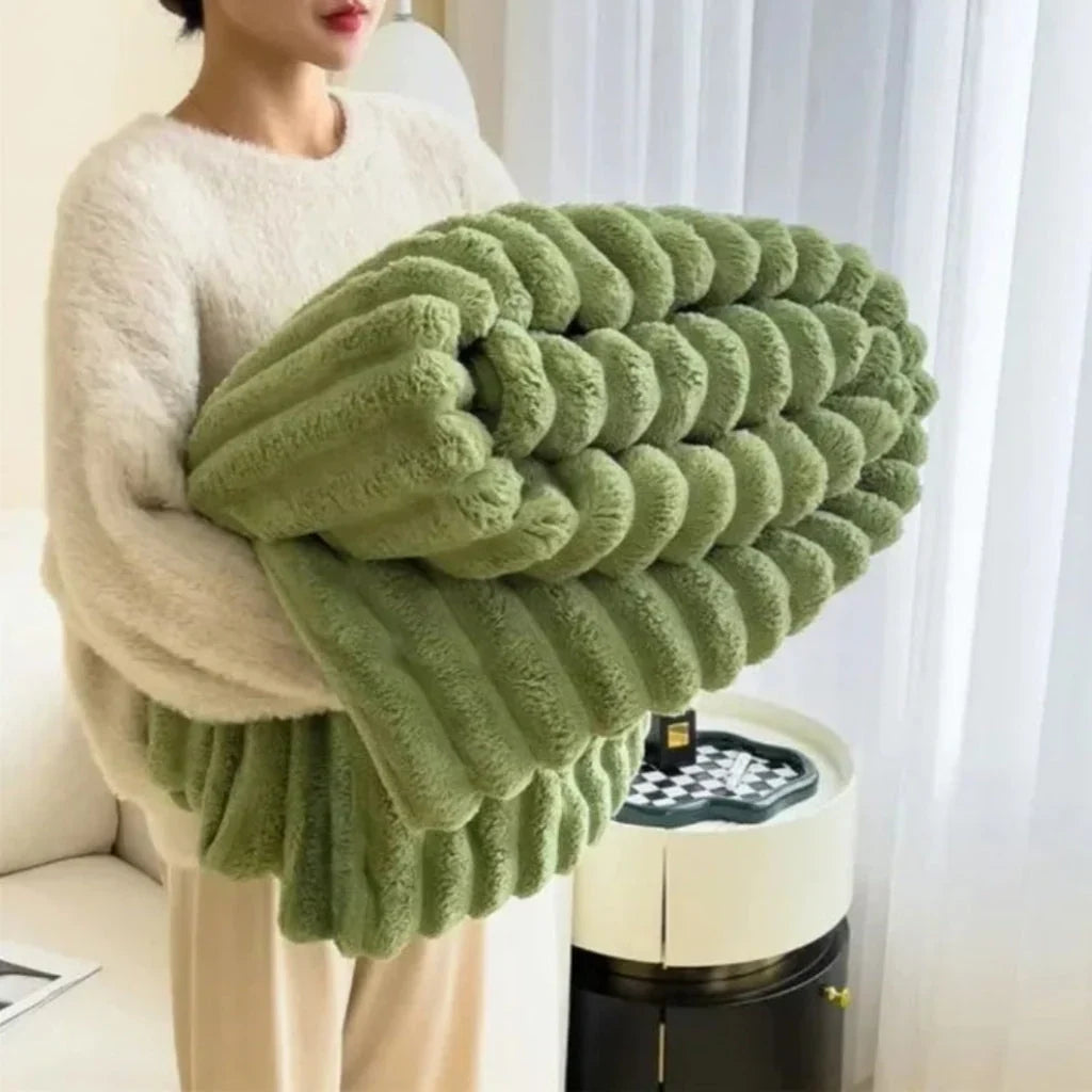Oversized Textured Plush Throw Blanket for Full Adult Coverage | Oversized Plush Throw That Covers You | Throw Blankets