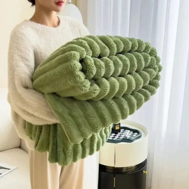 Oversized Textured Plush Throw Blanket for Full Adult Coverage | Oversized Plush Throw That Covers You | Throw Blankets