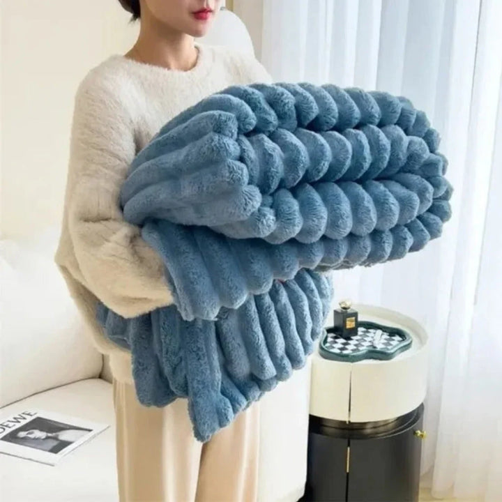 Oversized Textured Plush Throw Blanket for Full Adult Coverage | Oversized Plush Throw That Covers You | Throw Blankets