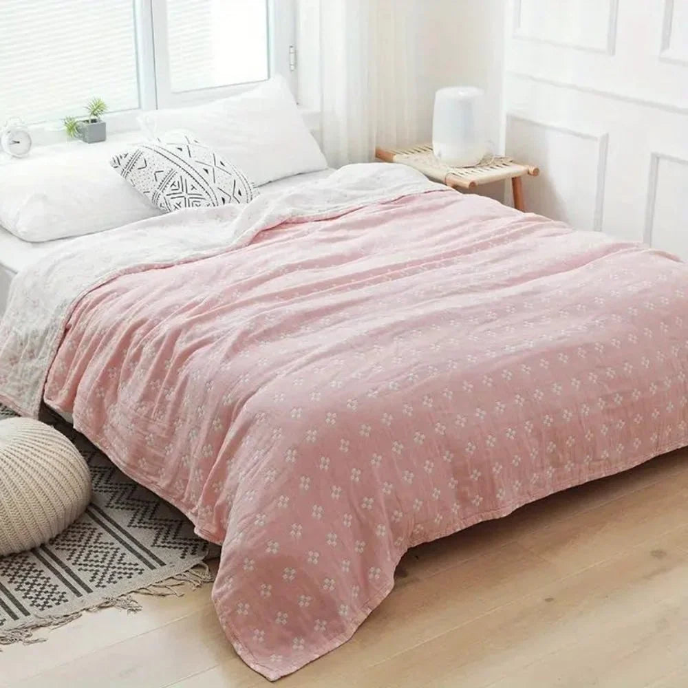 Raised Tufted Geometric Cotton Throw Blanket for All Seasons | Textured Cotton Throw | Throw Blankets