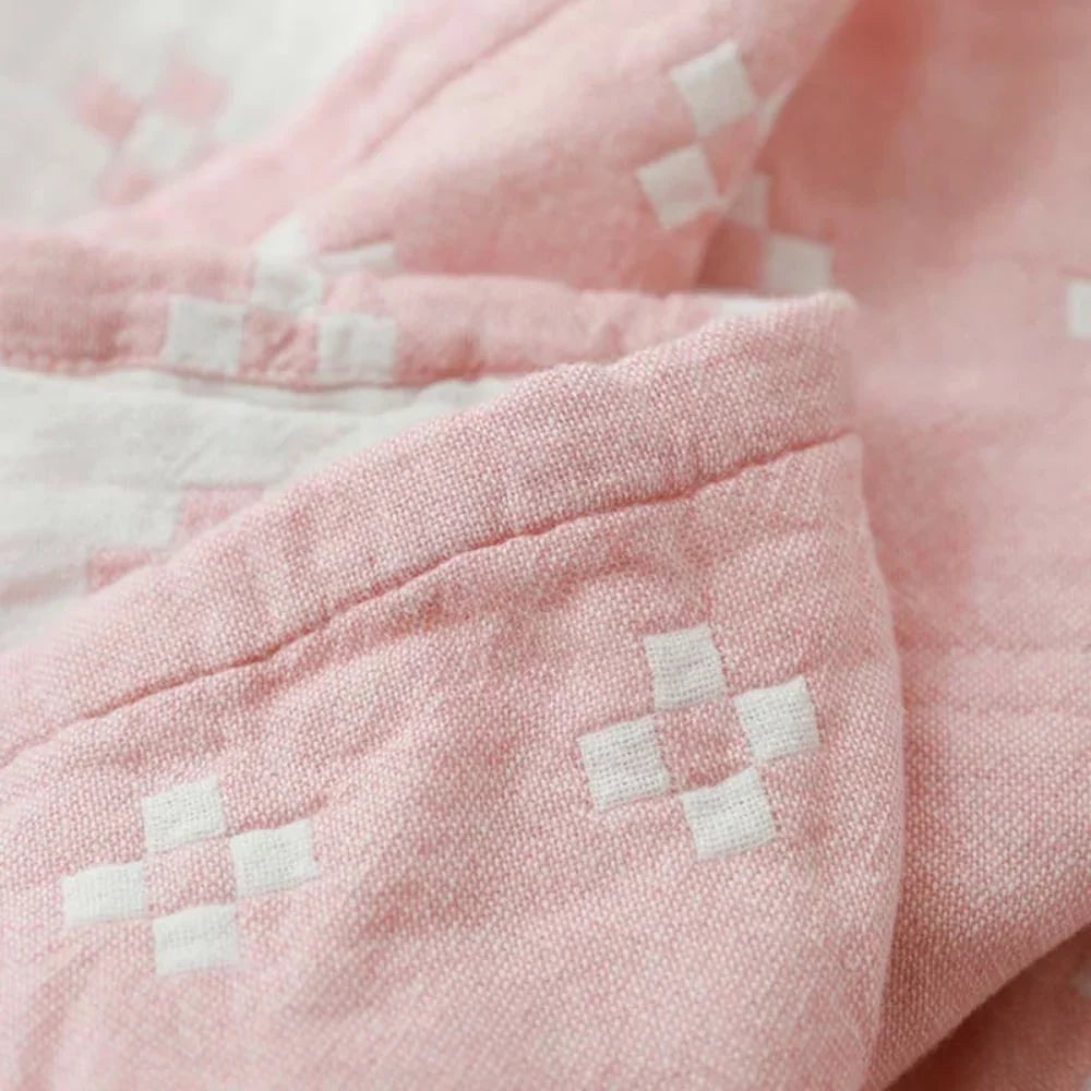 Raised Tufted Geometric Cotton Throw Blanket for All Seasons | Textured Cotton Throw | Throw Blankets